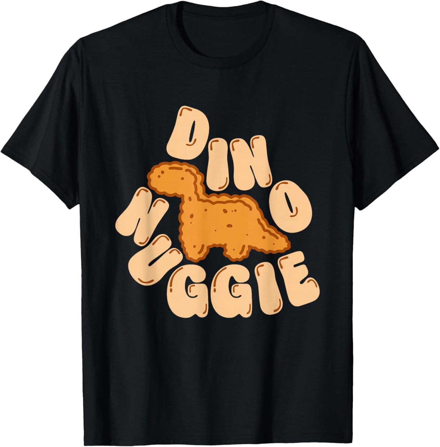 Dino Nuggie Food Cute Animals Shape Snack Lover T-Shirt - T-Shirt | Black