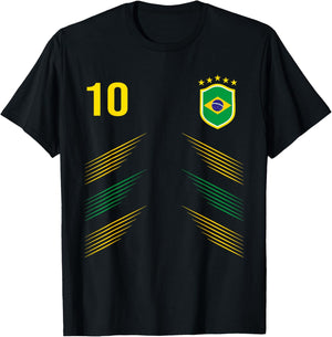 Brazil Flag Brazilian Pride Lovers T-Shirt - T-Shirt | Black