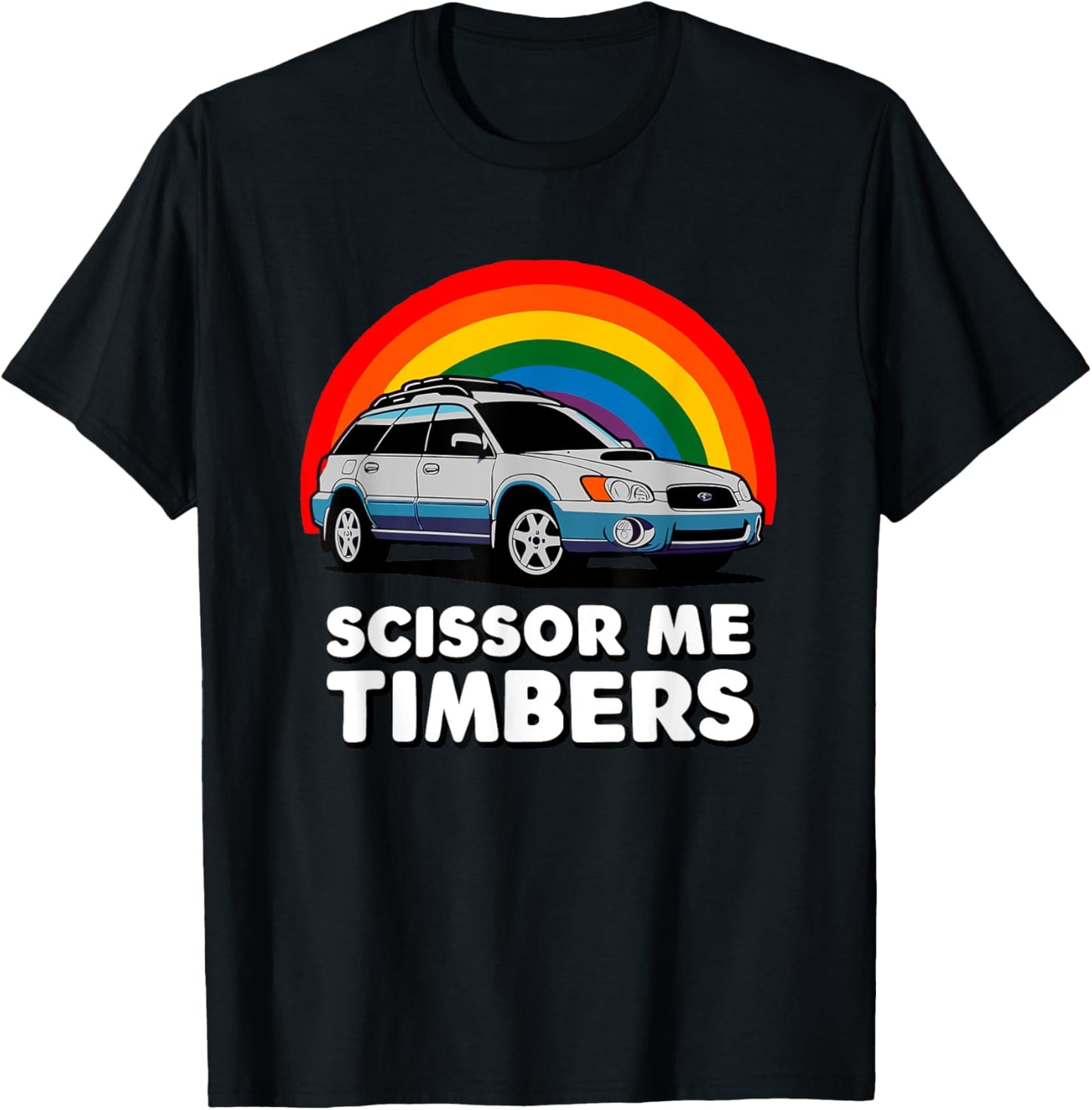 Scissor Me Timbers Funny Car Meme Station Wagon Off Road T-Shirt - T-Shirt | Black