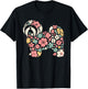 Cute Floral Flower Shih Tzu Mom Grandma Mothers Day T-Shirt - T-Shirt | Black