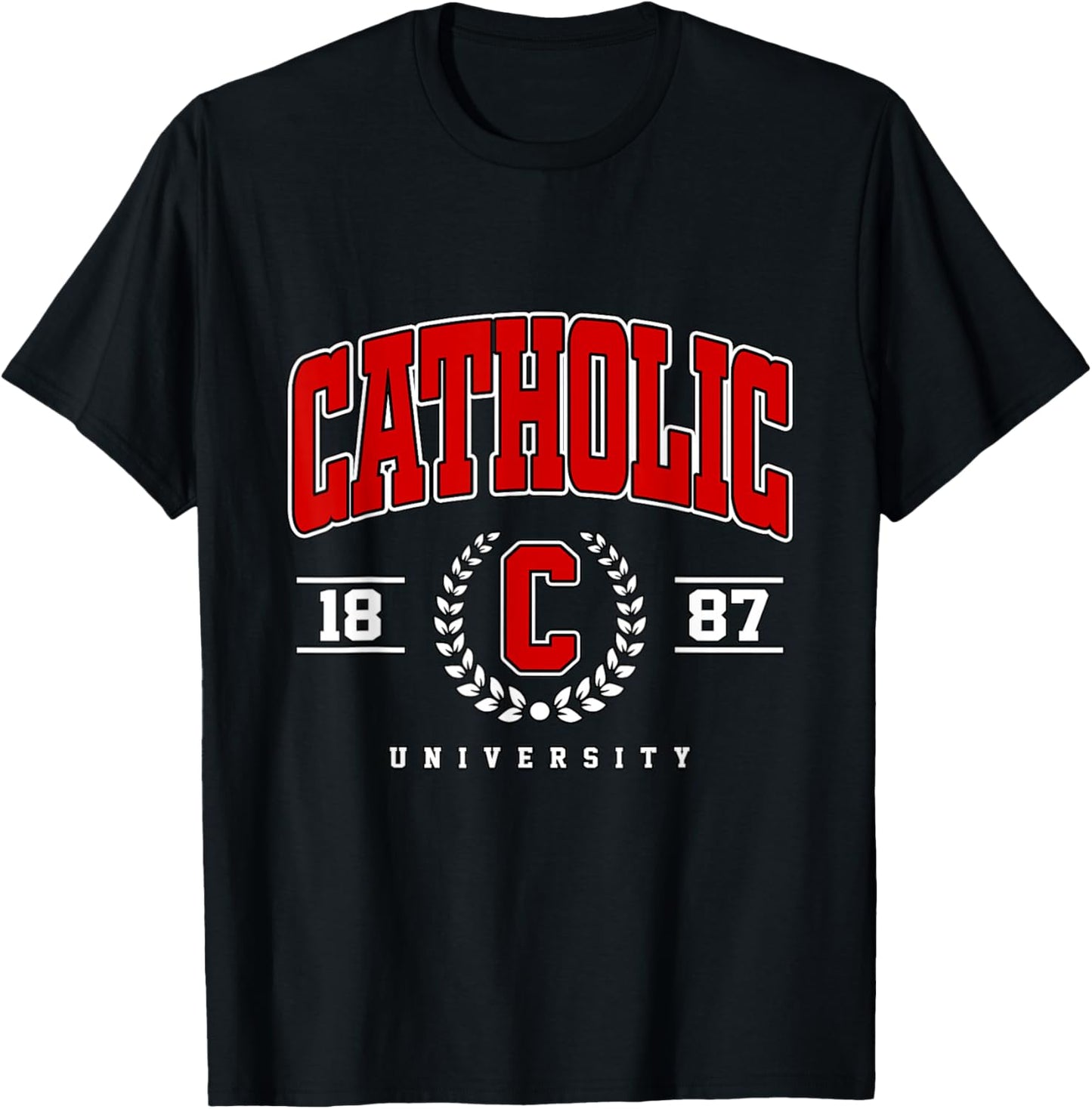 Catholic Varsity Arch Collegiate Women T-Shirt - T-Shirt | Black