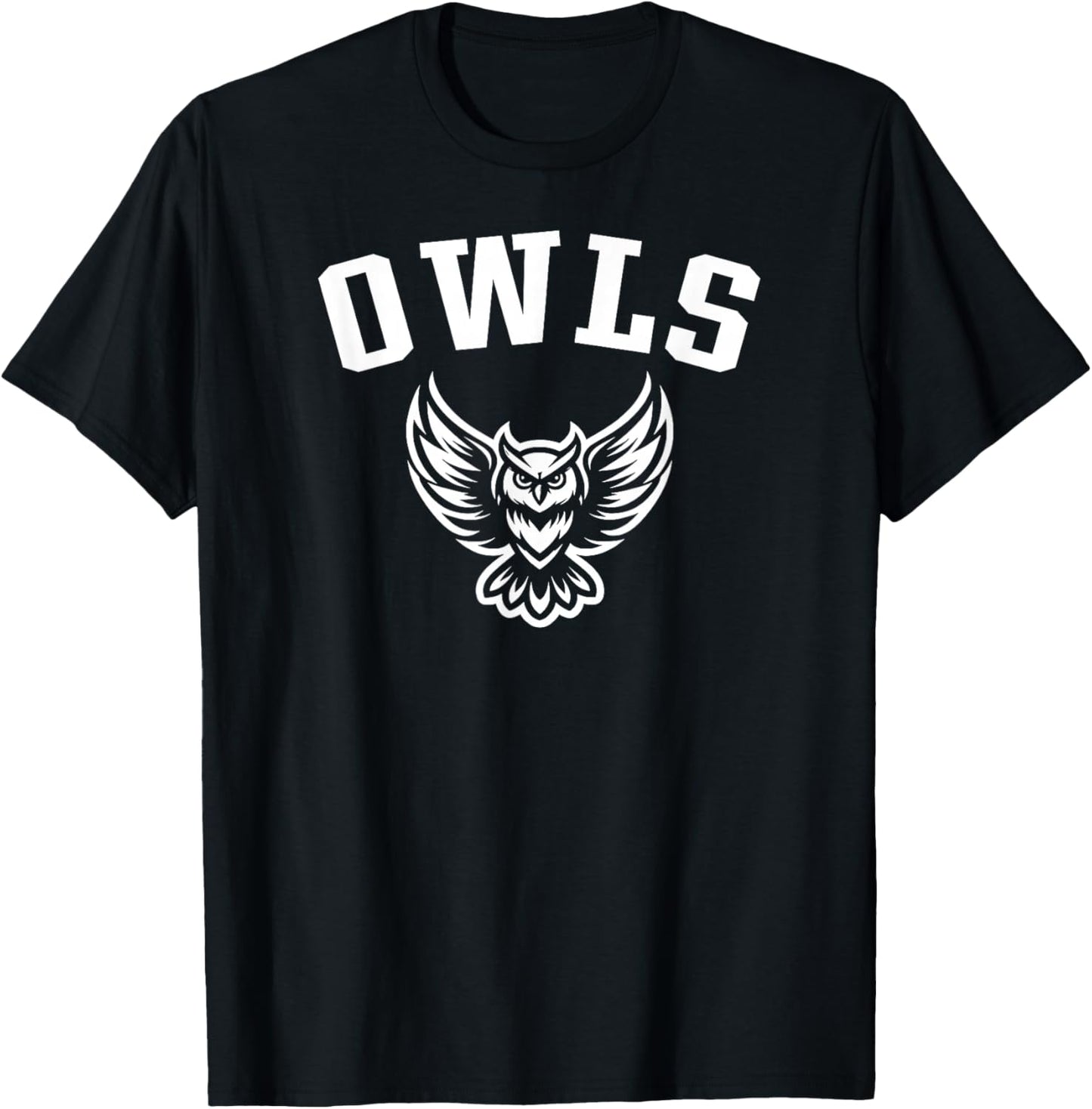 Owls Mascot for Youth Teams Players and Fans T-Shirt - T-Shirt | Black