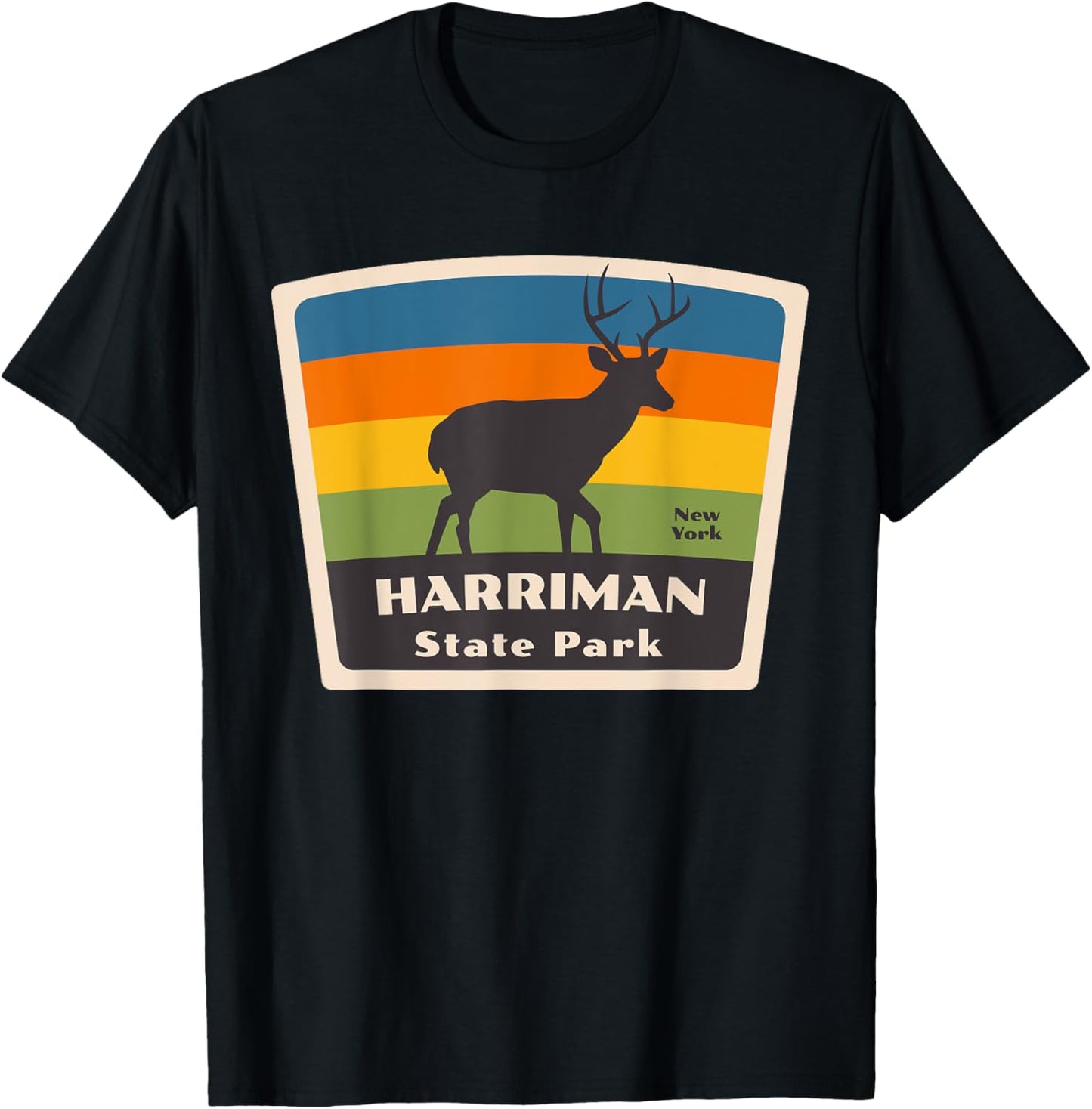 Harriman State Park New York Deer NY Souvenir Vacation T-Shirt - T-Shirt | Black