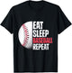 Eat Sleep Baseball Repeat Baseball Player Funny Baseball T-Shirt - T-Shirt | Black