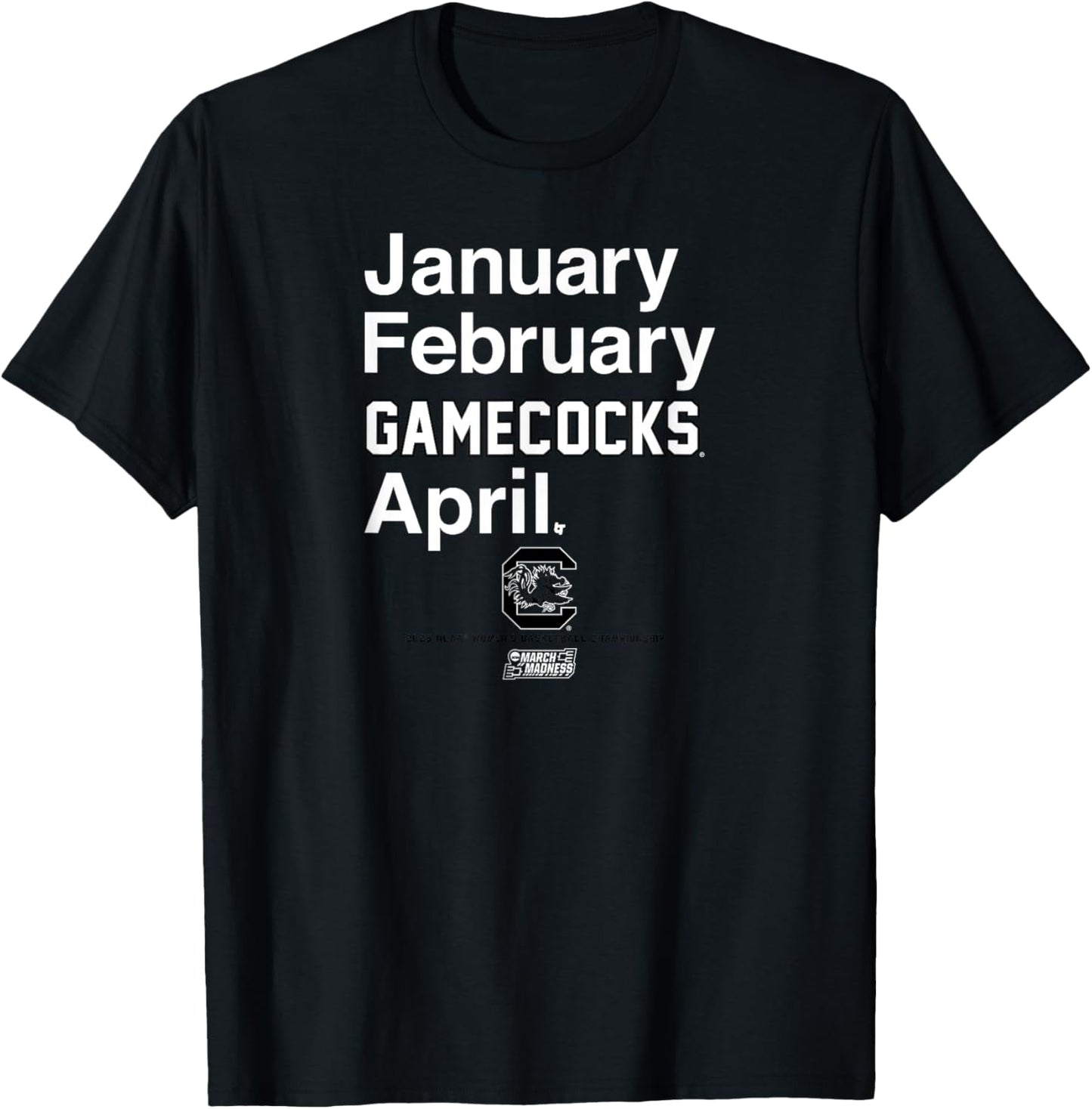 South Carolina Gamecocks Basketball: 2025 March Madness NCAA T-Shirt - T-Shirt | Black