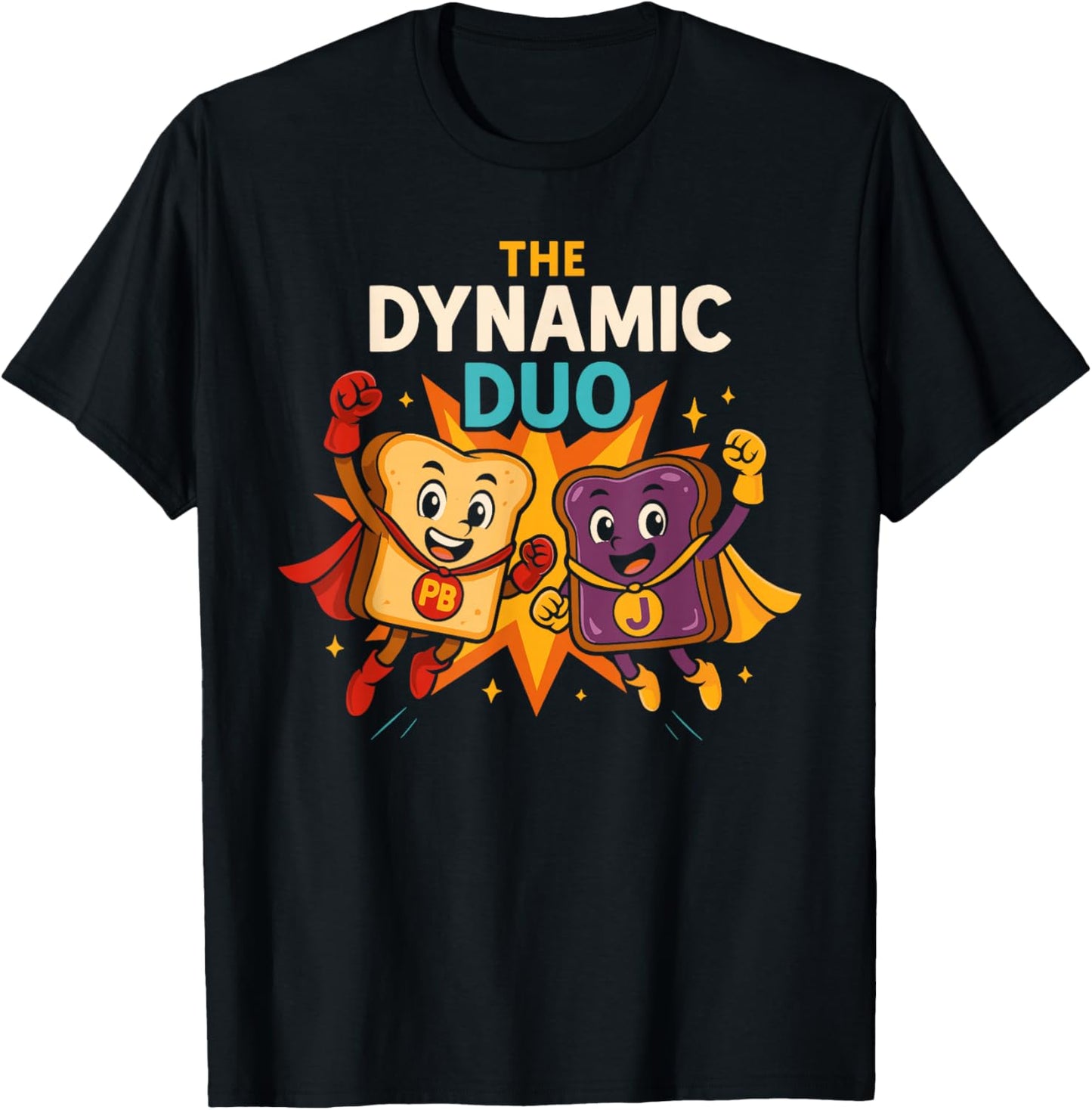 The Dynamic Duo Peanut Butter Jelly T Shirt Cute & Funny T-Shirt - T-Shirt | Black