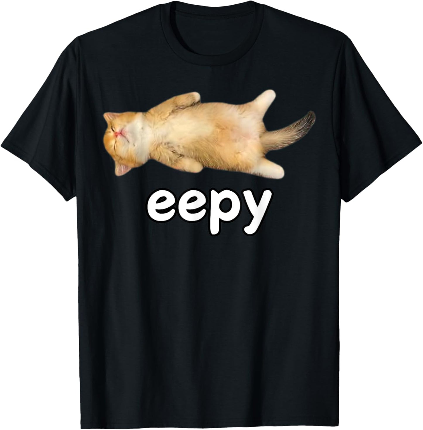 Eepy Cat Meme Sleepy Cat Lover Funy Memes Internet Memes Pun Women Kids T-Shirt - T-Shirt | Black