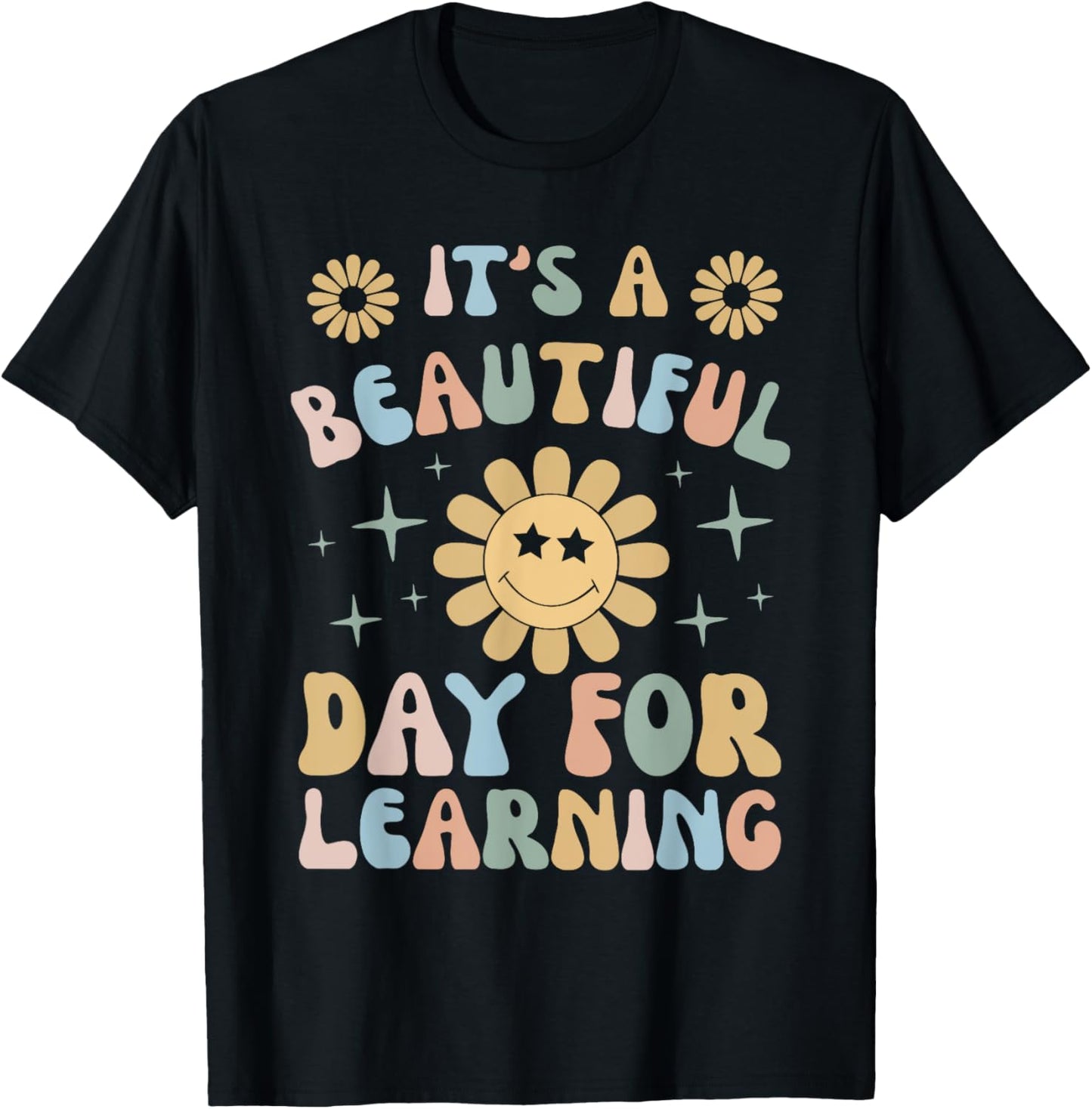 It's Beautiful Day For Learning Retro Teacher Students Women T-Shirt - T-Shirt | Black