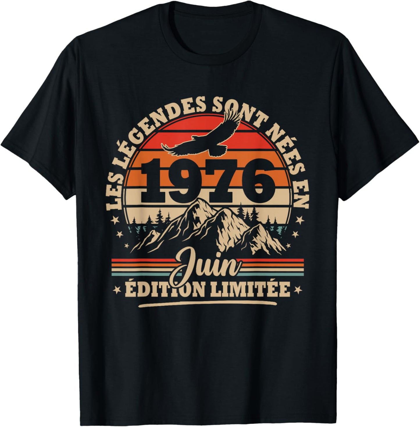 Vintage Anniversaire 50 Ans Cadeau pour Né en Juin 1976 T-Shirt - T-Shirt | Black