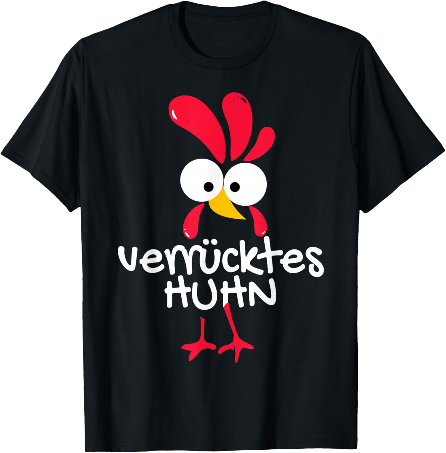 Carnival Costume Replacement Partner Funny Outfit Crazy Chicken T-Shirt - T-Shirt | Black