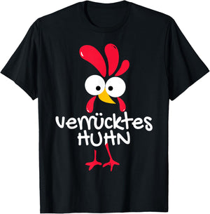 Carnival Costume Replacement Partner Funny Outfit Crazy Chicken T-Shirt - T-Shirt | Black