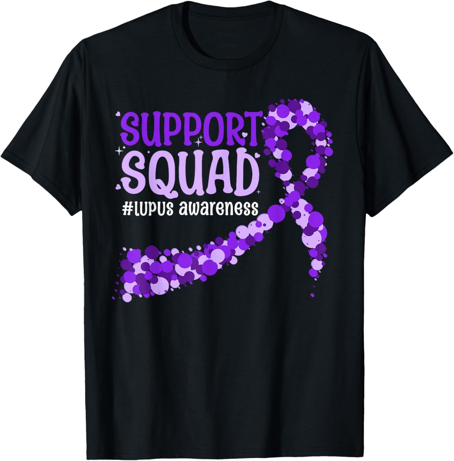 Purple Ribbon Lupus Support Squad Lupus Awareness T-Shirt - T-Shirt | Black