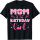 Mom Of The Birthday Girl Family Pink Coquette Bow T-Shirt - T-Shirt | Black