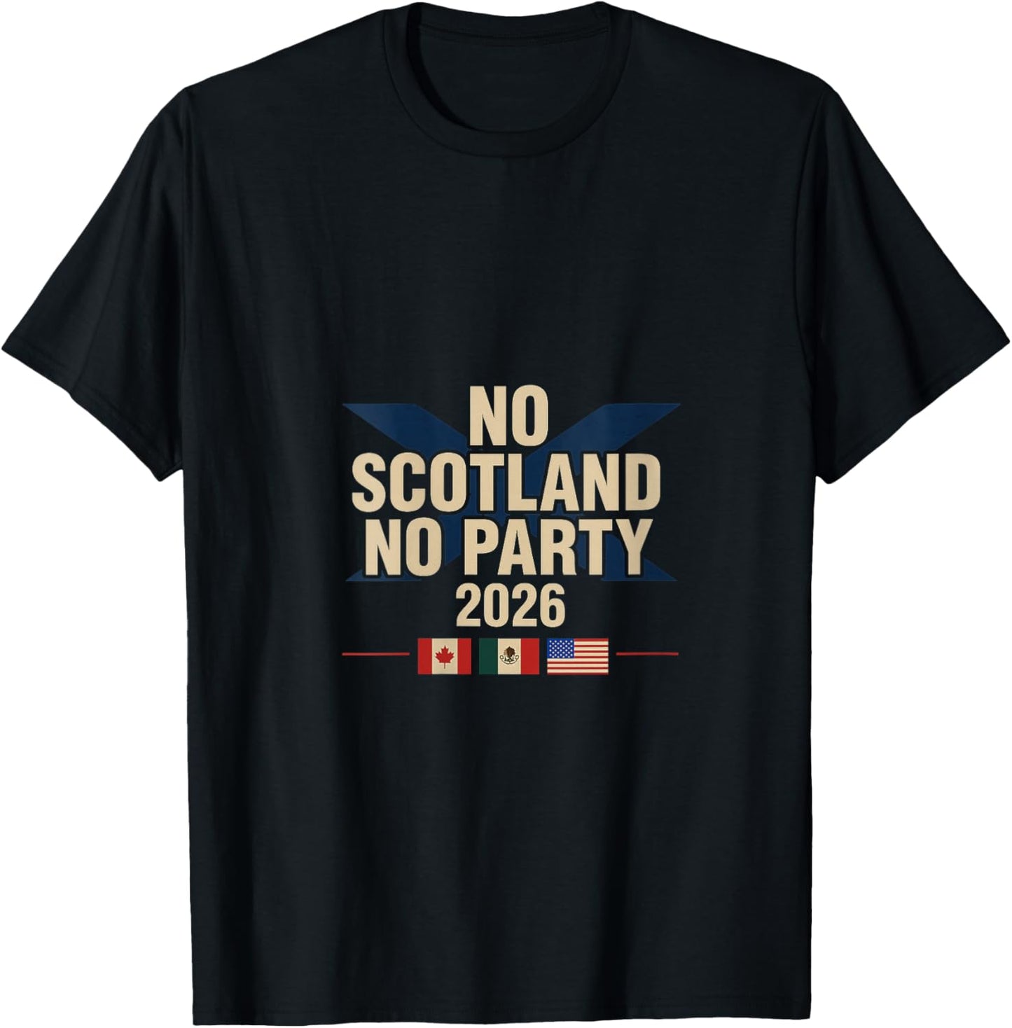No Scotland No Party 2026 with Flags V-Neck T-Shirt - T-Shirt | Black