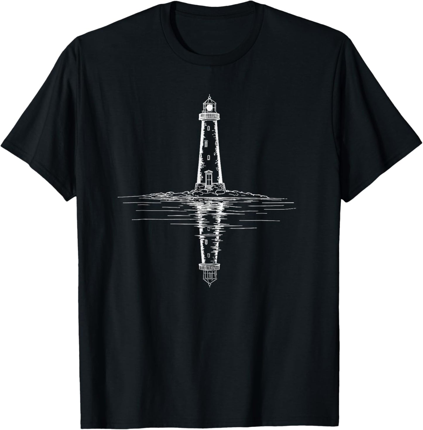 Lighthouse Reflection T-Shirt - T-Shirt | Black