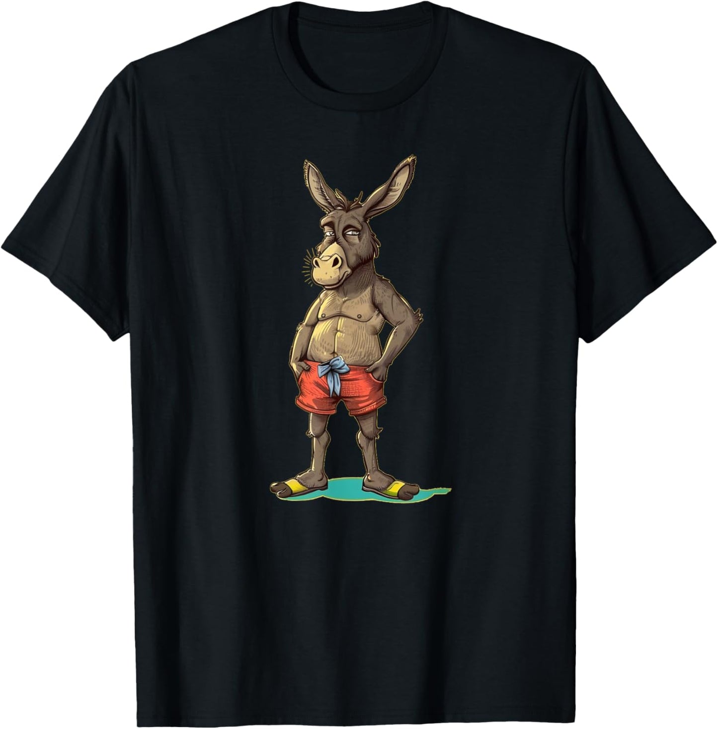 Summer Donkey loves Shorts and swim Trunks Costume Women Kids T-Shirt - T-Shirt | Black