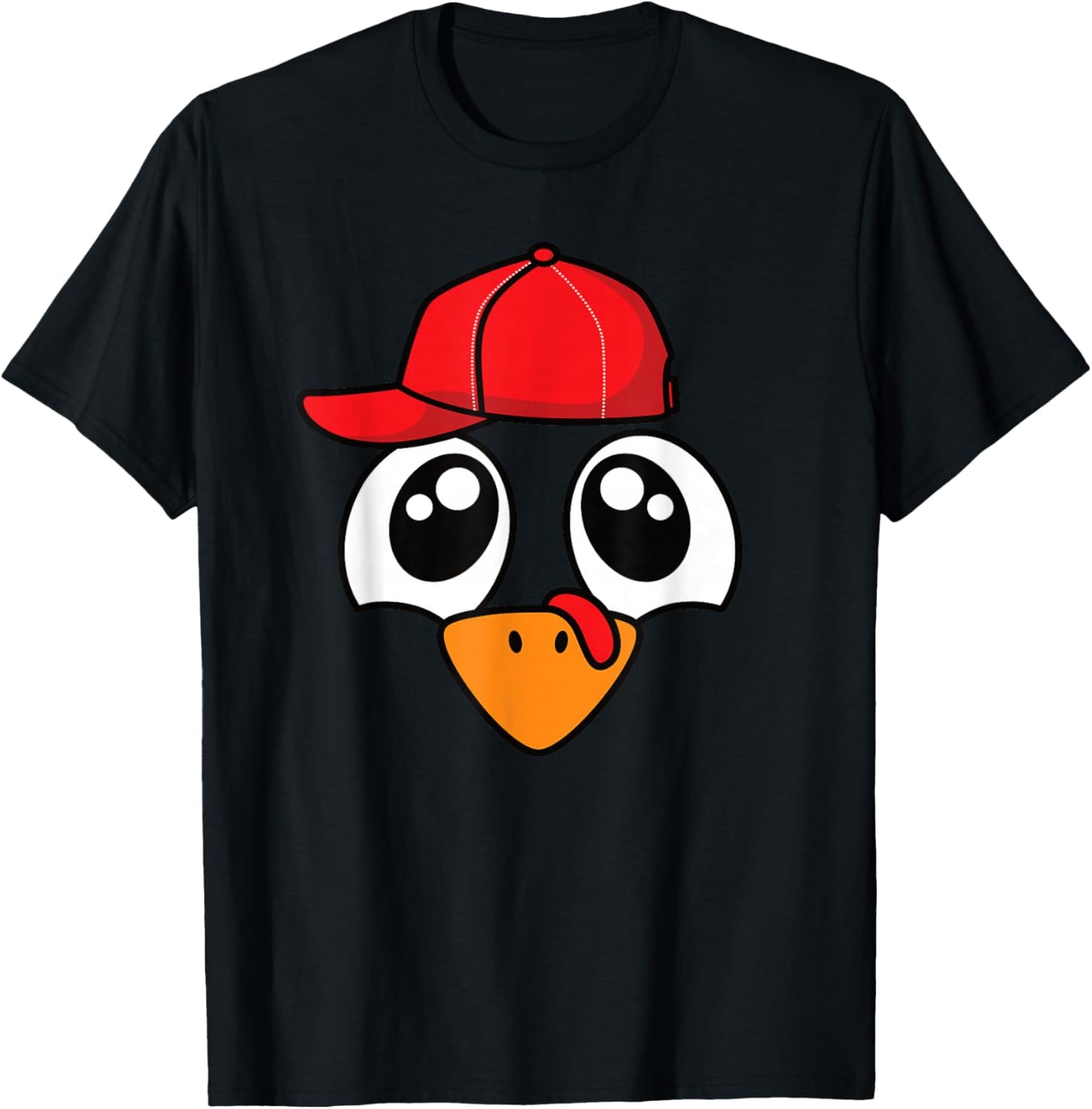 Funny Thanksgiving Turkey Face Men Boys Kids T-Shirt - T-Shirt | Black