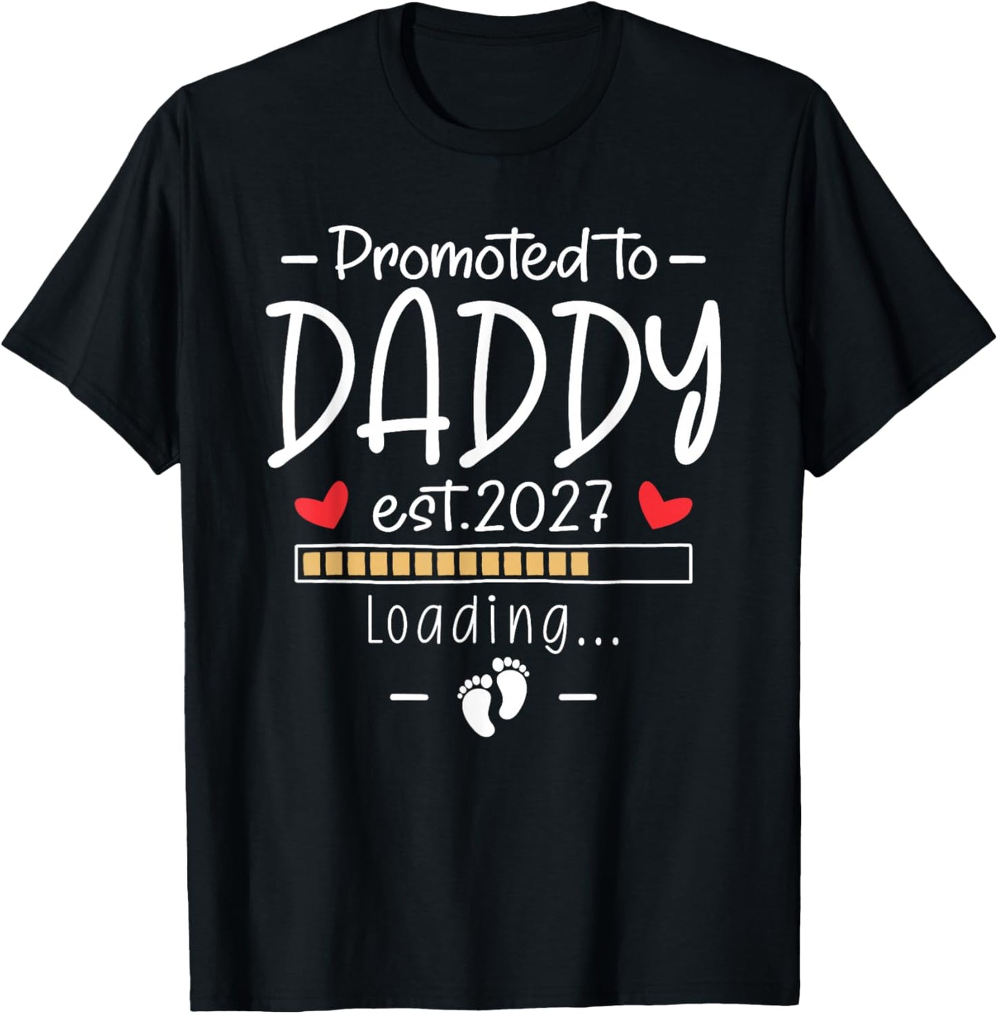 Promoted to Daddy 2027 Pregnancy Announcement for Husband T-Shirt - T-Shirt | Black