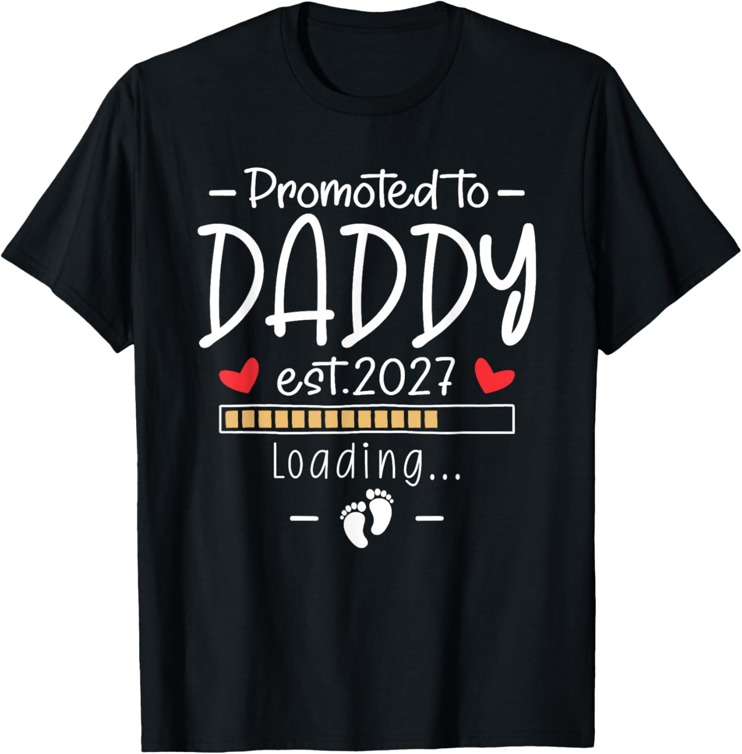 Promoted to Daddy 2027 Pregnancy Announcement for Husband T-Shirt - T-Shirt | Black