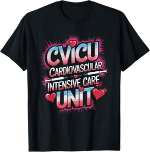 Pediatric CVICU Nursing Cardiovascular Intensive Care Unit T-Shirt - T-Shirt | Black