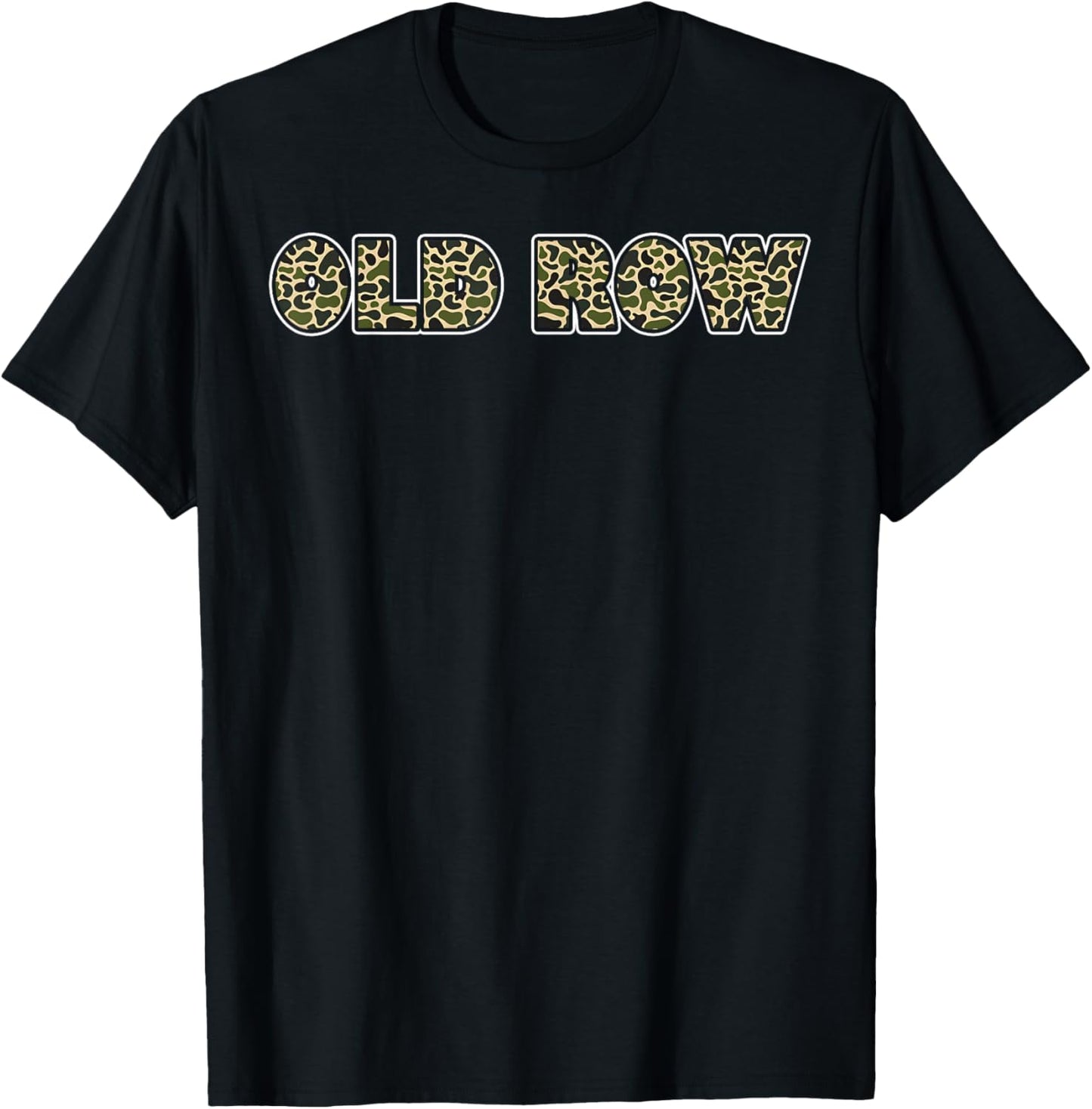 Retro Old Camo Row Vintage Old Row Camo Camouflage Men Women T-Shirt - T-Shirt | Black