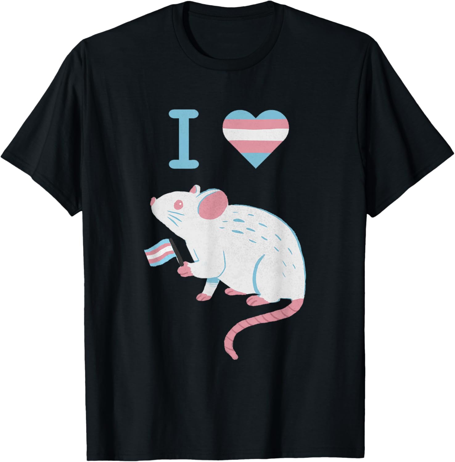 I Love Trans Mice Mouse Political Funny Cute Meme T-Shirt - T-Shirt | Black