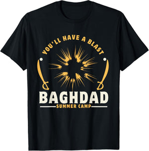 Baghdad Summer Camp USA Veterans Iraq War Military T-Shirt - T-Shirt | Black