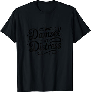 Damsel in Distress - Funny Retro Cartoon with a Twist T-Shirt - T-Shirt | Black