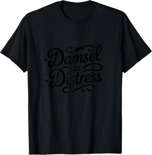 Damsel in Distress - Funny Retro Cartoon with a Twist T-Shirt - T-Shirt | Black