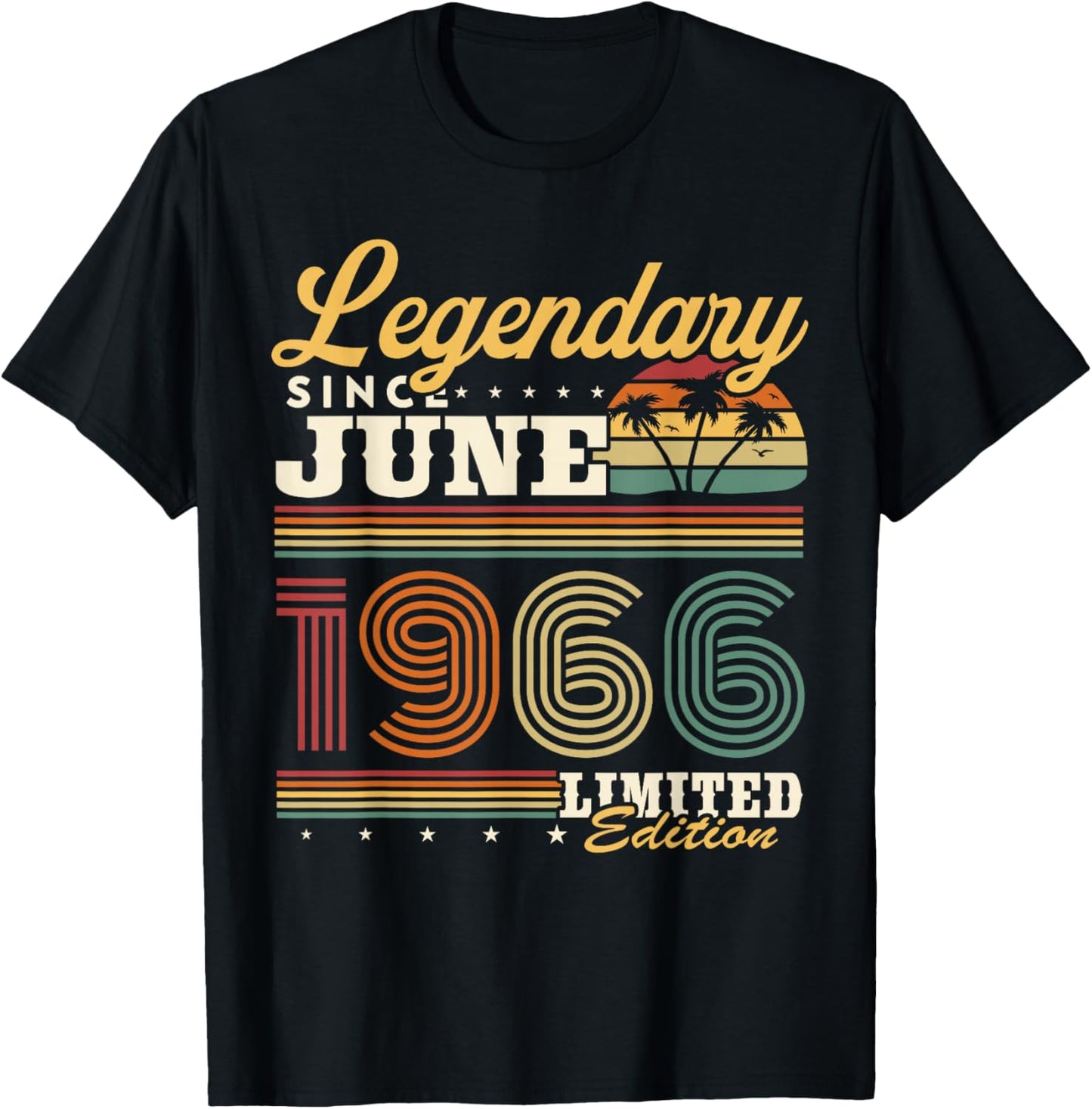 Vintage Cadeau d'anniversaire 60 Ans Nés en Juin 1966 T-Shirt - T-Shirt | Black
