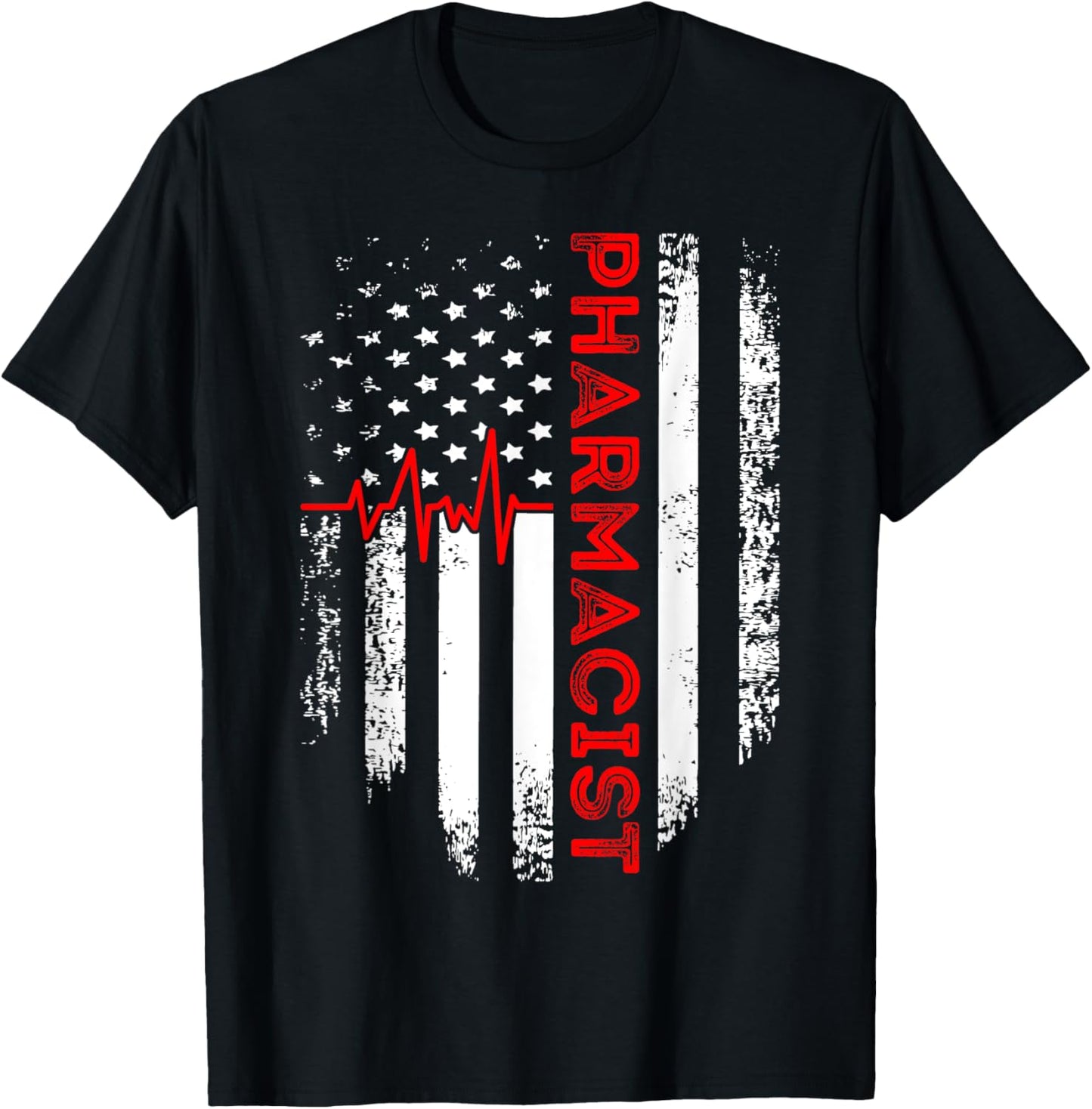 Pharmacist USA Flag Pharmacy Technician Student T-Shirt - T-Shirt | Black