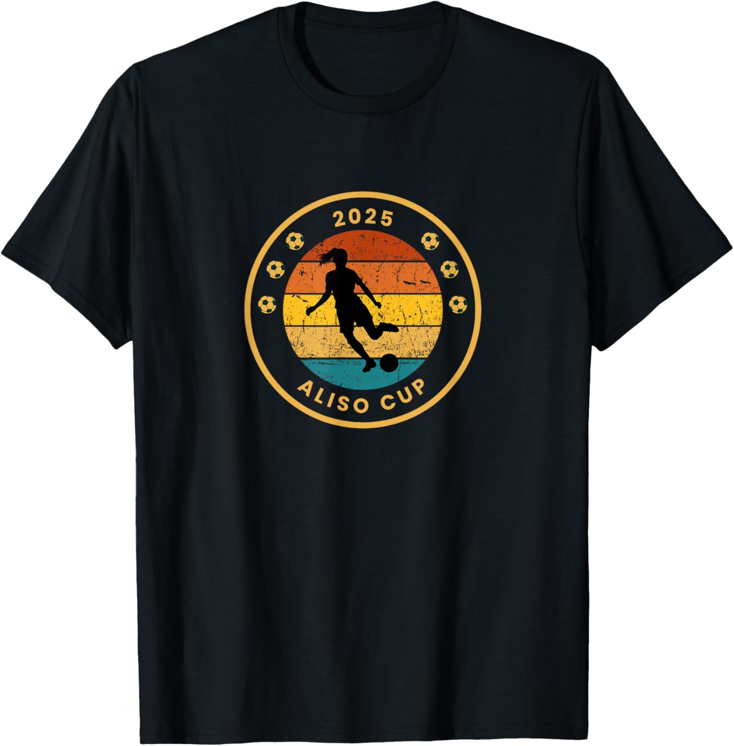 2025 Aliso Cup Tournament Tri-Color Girl T-Shirt - T-Shirt | Black