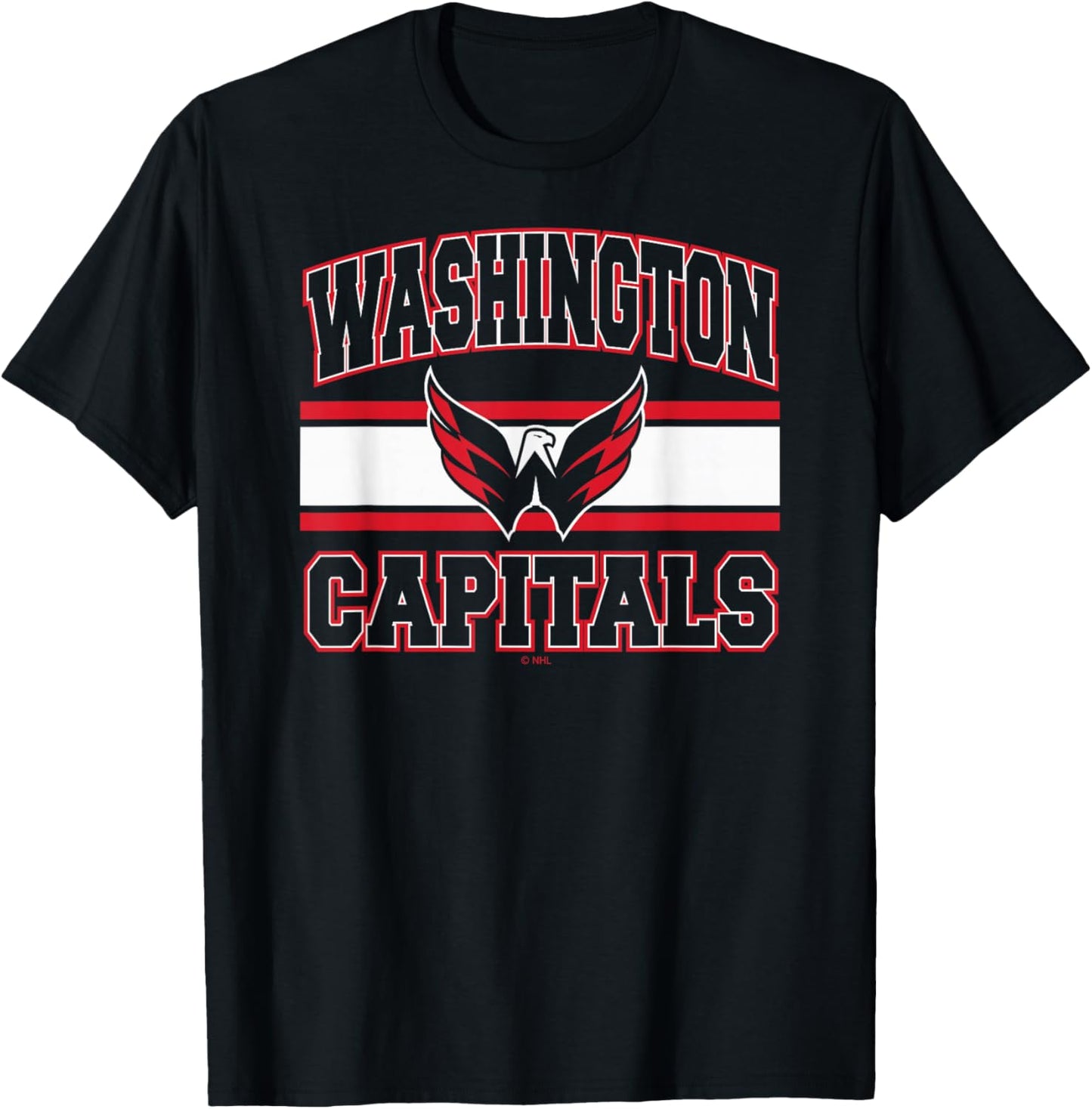 Washington Capitals Stripe Navy Officially Licensed T-Shirt - T-Shirt | Black