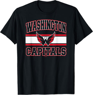 Washington Capitals Stripe Navy Officially Licensed T-Shirt - T-Shirt | Black