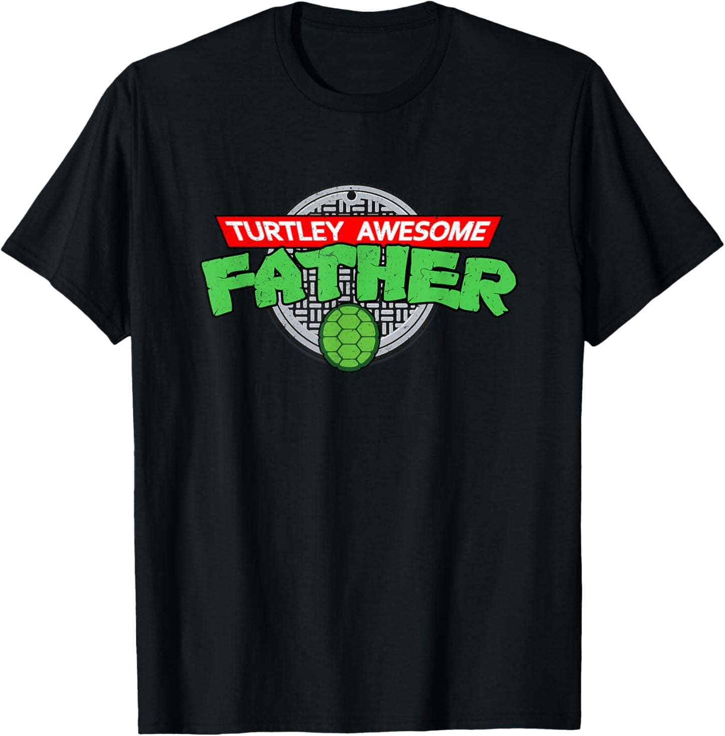 Turtley Awesome Father - Totally Cartoon Ninja Father's Day T-Shirt - T-Shirt | Black