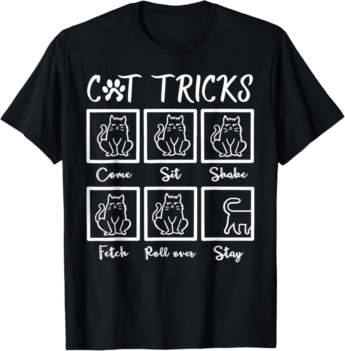 Funny Cat Tricks Gifts for Cat owner Kitten Dad Mom Kitty T-Shirt - T-Shirt | Black