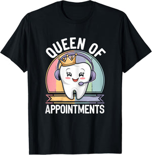 Dental Receptionist Queen Dentist's Office Reception T-Shirt - T-Shirt | Black
