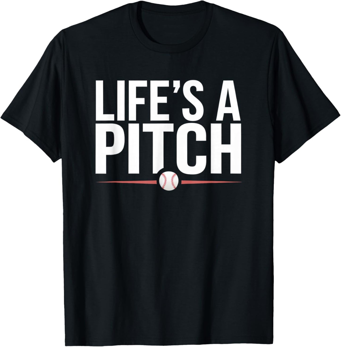 Baseball Life's A Pitch Family Matching T-Shirt - T-Shirt | Black