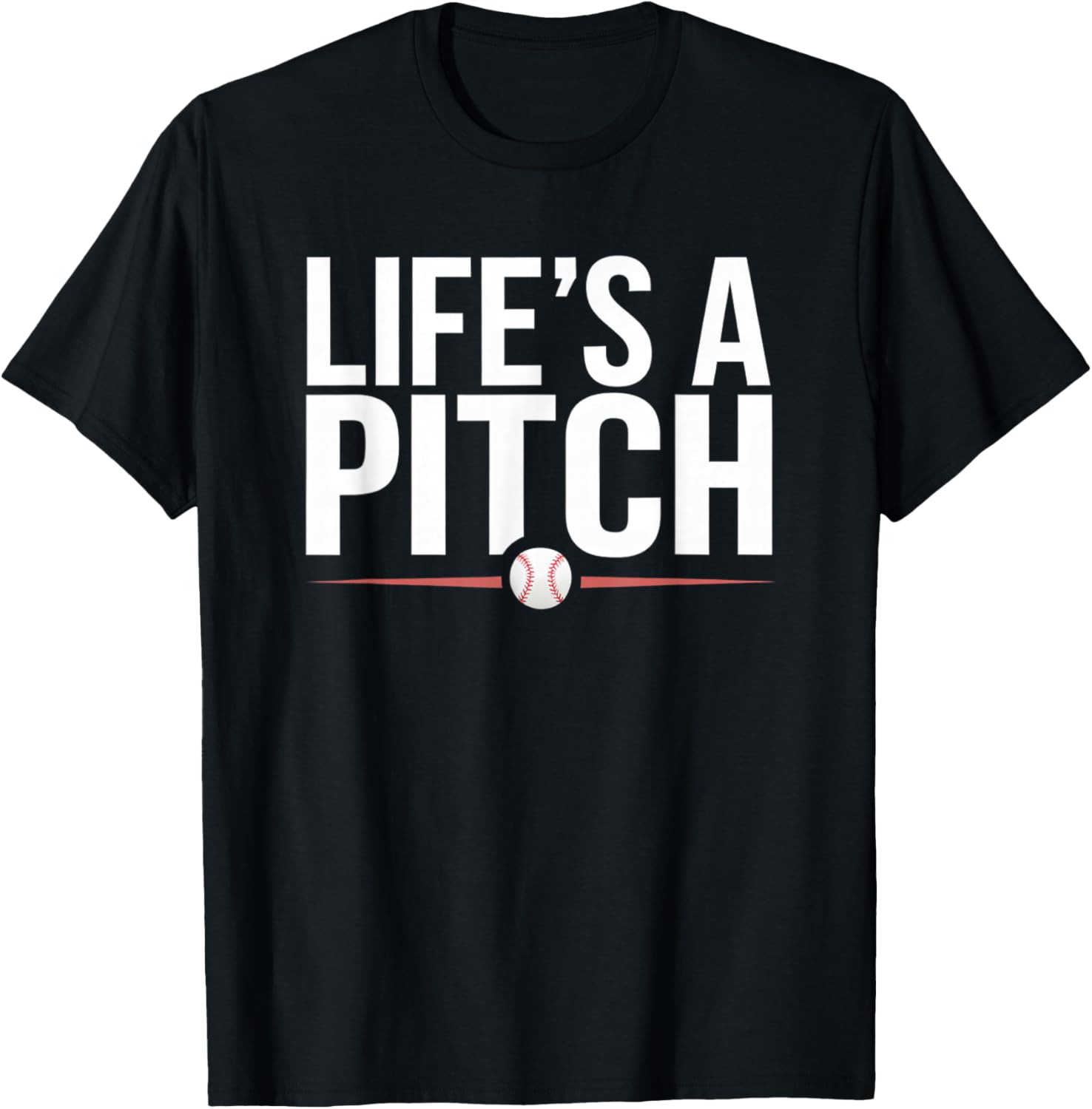 Baseball Life's A Pitch Family Matching T-Shirt - T-Shirt | Black