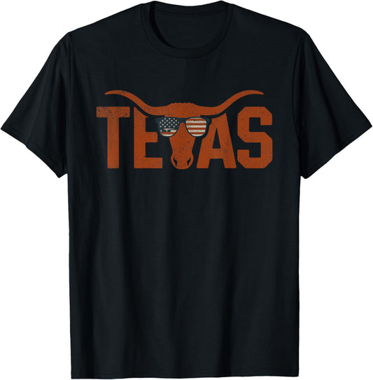 Texas - Gifts Texas Vintage Retro - -Adults/Kids, Black, Small, Short Sleeve, , Retro T-Shirt - T-Shirt | Black