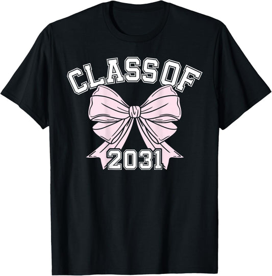 Class Of 2031 Coquette Bow Class Of T-Shirt - T-Shirt | Black