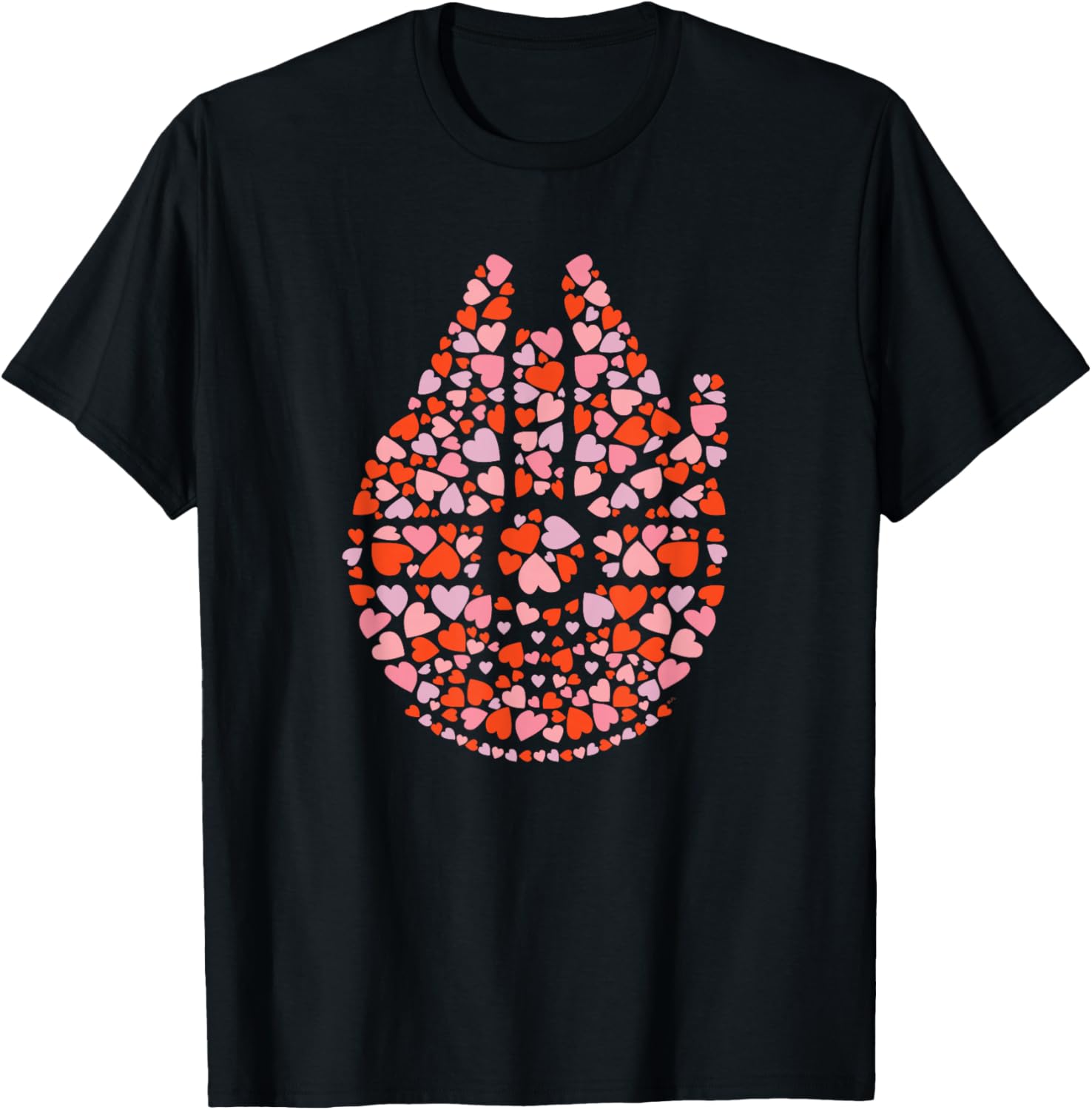 Star Wars Valentine’s Day Millennium Falcon Love Hearts T-Shirt - T-Shirt | Black