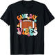 Game Day Vibes American Football Player Groovy Women Girls T-Shirt - T-Shirt | Black