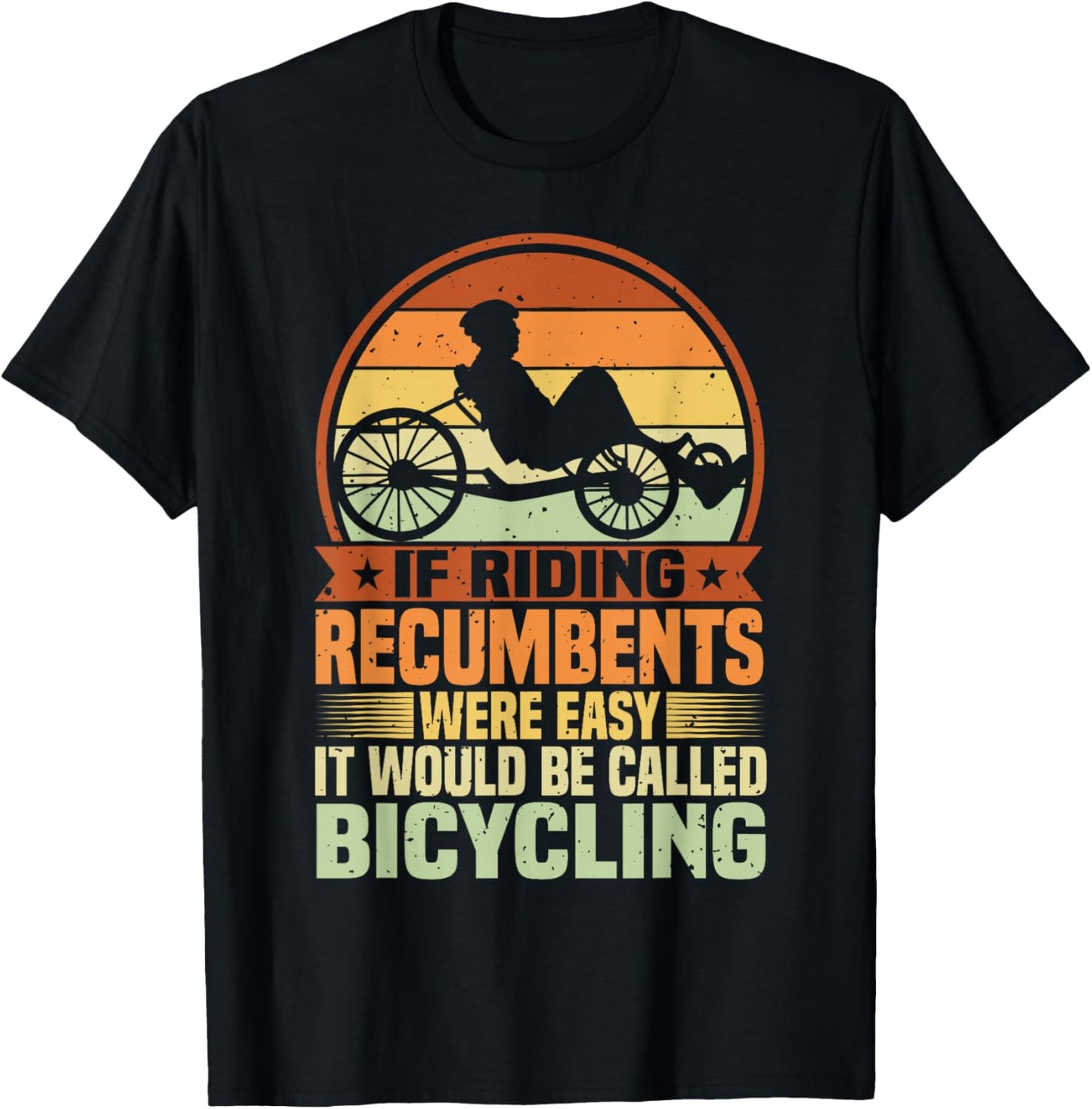 Recumbent Bike & Trike, Bicycle Recumbent Trike Cyclist T-Shirt - T-Shirt | Black