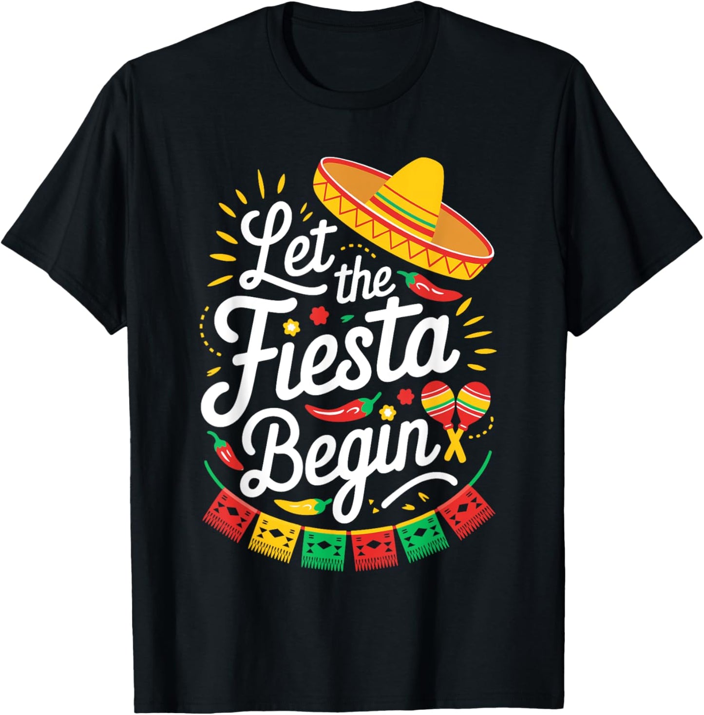 Let The Fiesta Begin Shirt Men Women Kids Cinco De Mayo T-Shirt - T-Shirt | Black