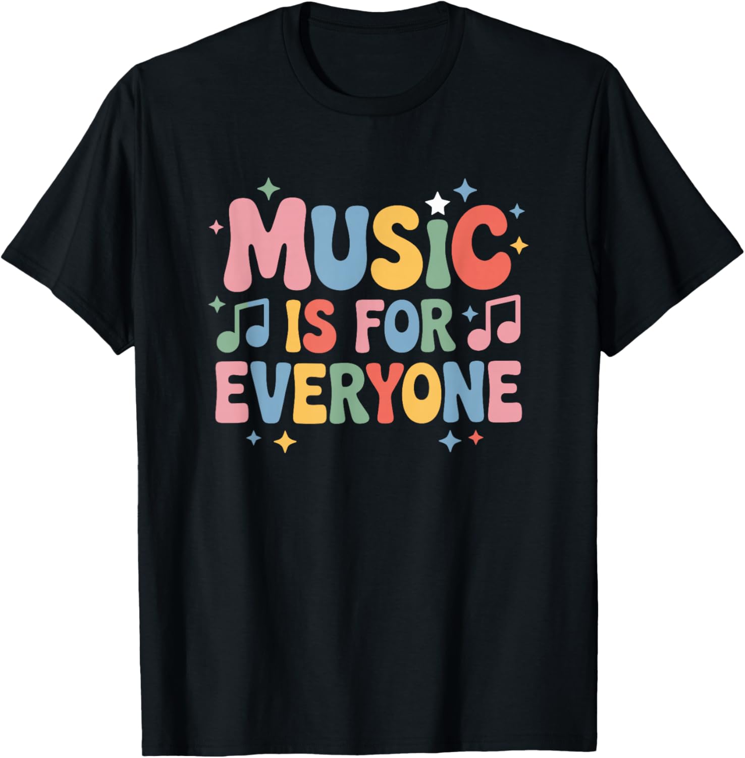 Music is for Everyone, Singing Instrument Music Teacher T-Shirt - T-Shirt | Black