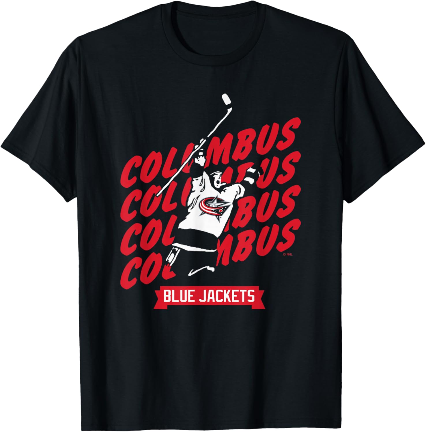 Columbus Blue Jackets Graffiti Navy Officially Licensed T-Shirt - T-Shirt | Black