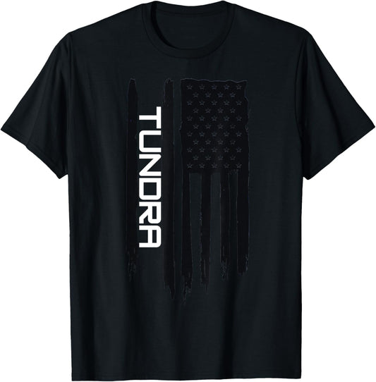 Alaskan Rugged Tundra American Flag USA T-Shirt - T-Shirt | Black