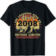 Vintage March 2008 Birthday Gift 18 Years Boys Girls T-Shirt - T-Shirt | Black