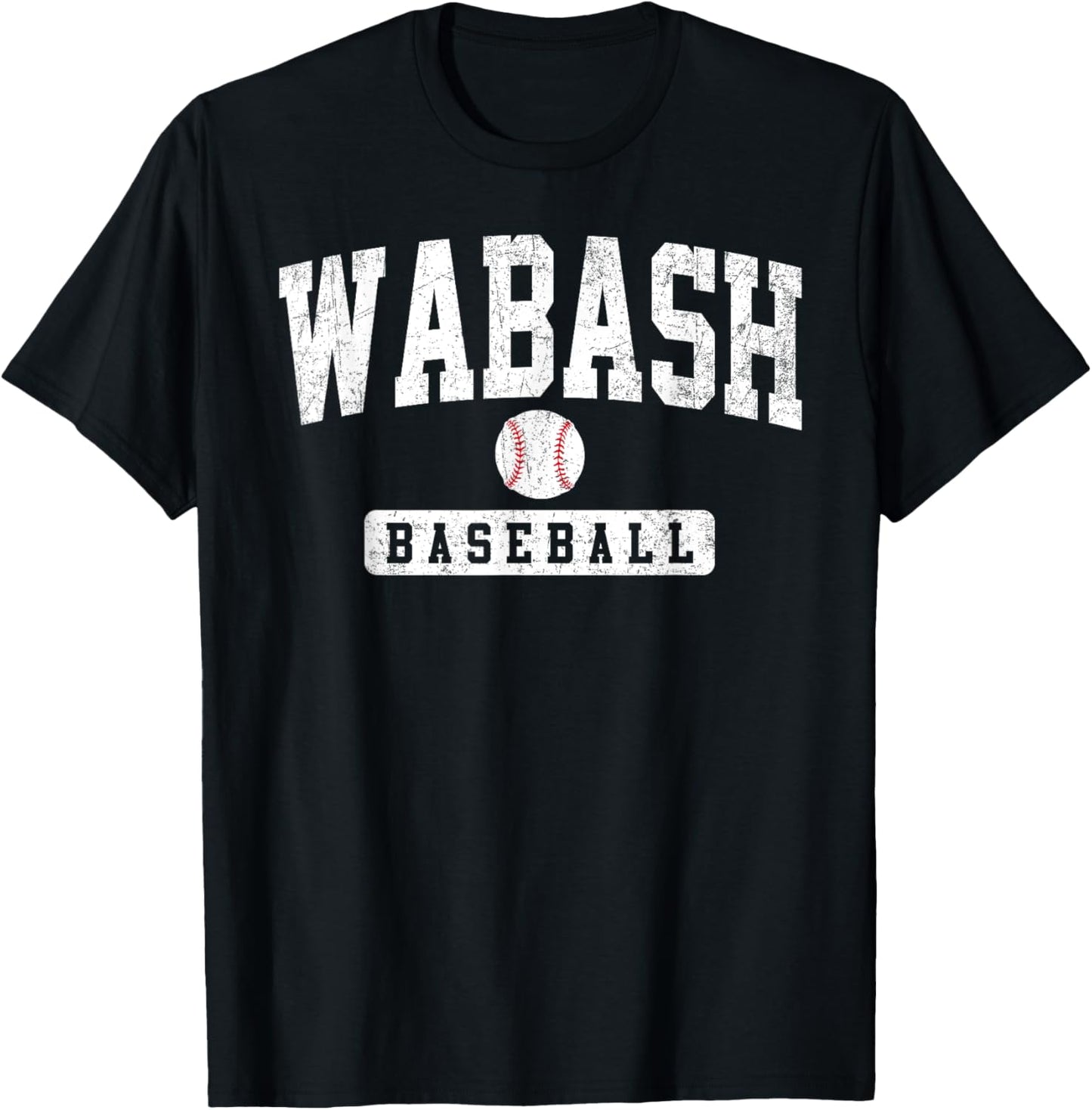 Wabash College Baseball Arch Vintage Design Women T-Shirt - T-Shirt | Black